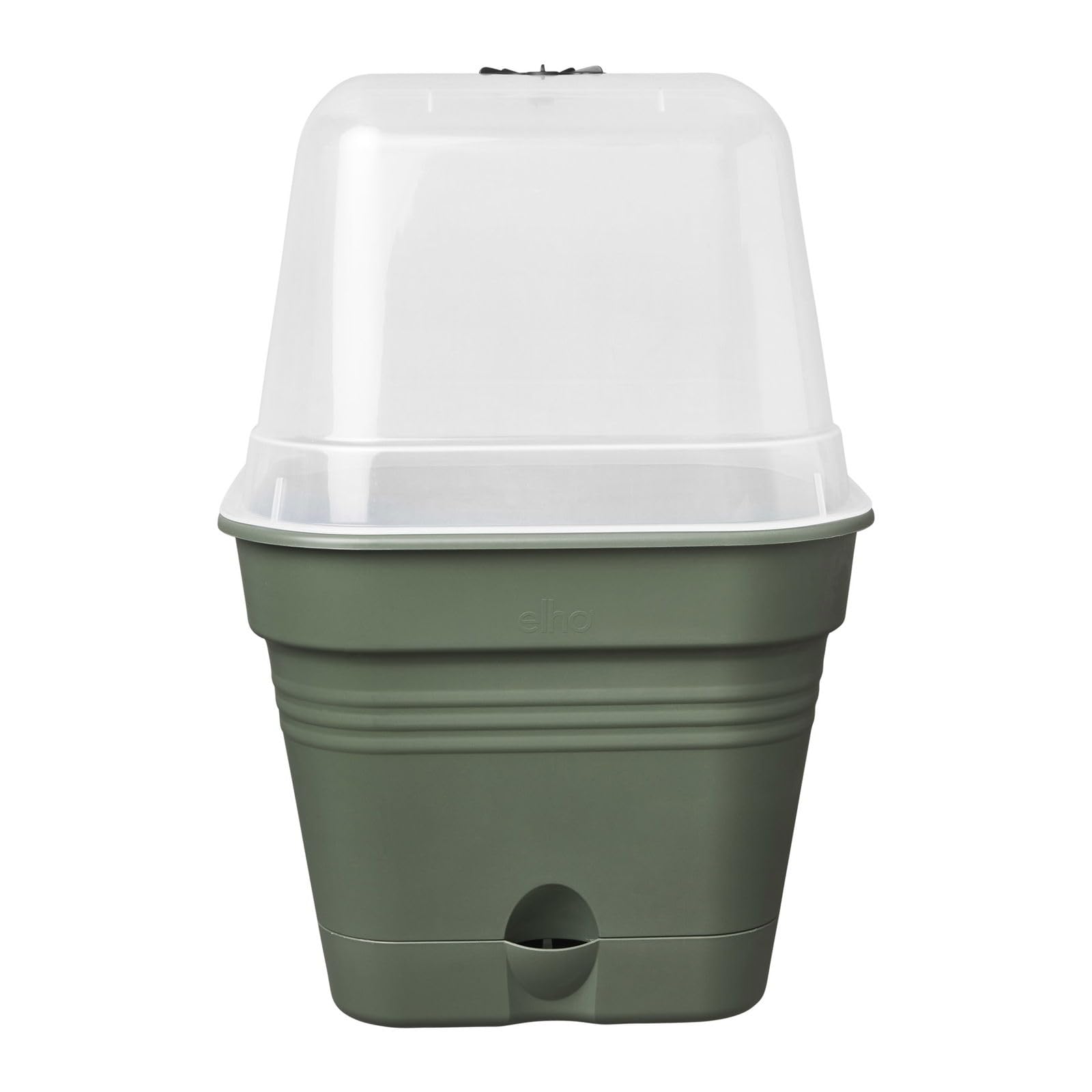 elho Green Basics Growpot Square Allin1 20 - Flower Pot for Grow your own - Ø 19.5 x H 16.5 cm - Green/Leaf Green — image 1