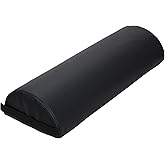 ForPro Premium Jumbo Half-Round Bolster Pillow for Massage and Yoga, Oil and Stain-Resistant, 9”W x 4.5" H x 26”L, Black