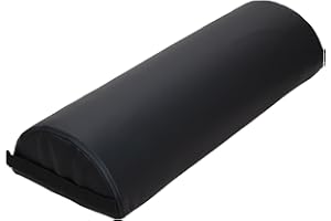 FORPRO PROFESSIONAL COLLECTION ForPro Premium Jumbo Half-Round Bolster Pillow for Massage and Yoga, Oil and Stain-Resistant, 9”W x 4.5" H x 26”L, Black