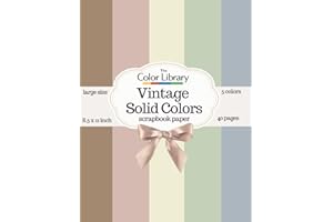 Vintage Solid Colors Scrapbook Paper: 8.5 x 11 Inches (Letter) 20 Double-Sided Sheets (40 Pages), 5 Coordinated Muted Neutral