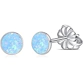 Limerencia G23 Pure Titanium Hypoallergenic Earrings | Minimalist Opal Stud Earrings | F136 Implant Grade | Suitable for Sensitive Ears Delicate Jewelry