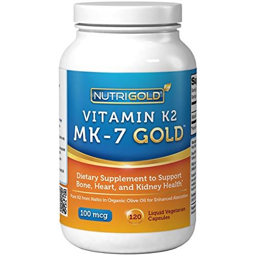 Vitamin K2 MK-7, 100 mcg, 120 Liquid Vegetarian Capsules - The Gold Standard 100% Natural Vitamin K2 in Organic... image