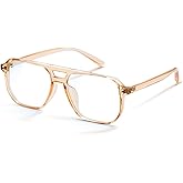 livho Vintage Aviator Blue Light Blocking Glasses, Fashion Oversized Frames with UV Protection Coating, Unisex Design