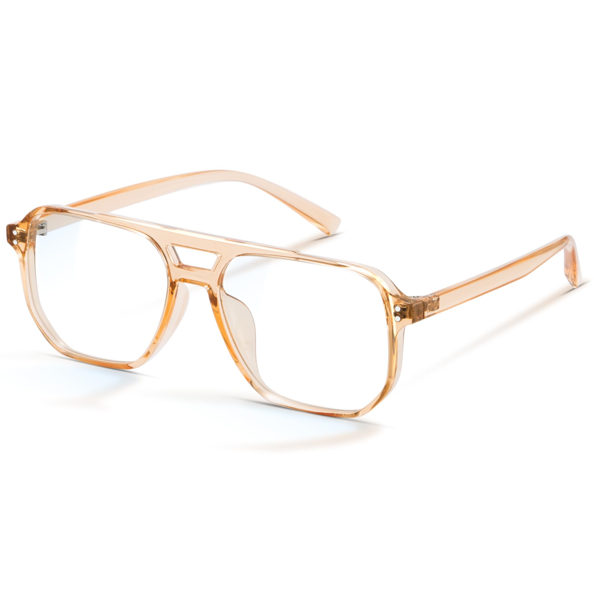 Photo 1 of livho Vintage Aviator Blue Light Blocking Glasses, Fashion Oversized Frames with UV Protection Coating, Unisex Design