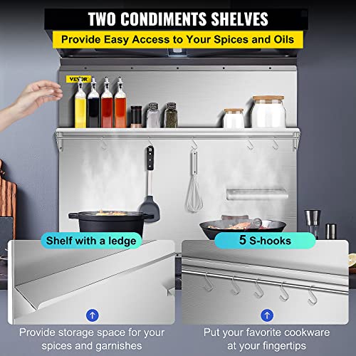 VEVOR Range Backsplash with Shelf 29.5 x 29.5 Inch Range Hood Wall