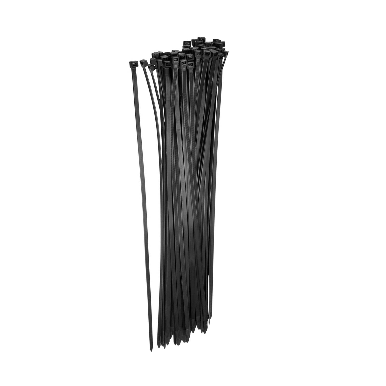 Rebower Cable Zip Ties Nylon Cable Wraps, [for Home, Garage and Daily Use] - 18x0.18 Inch/Black / 60Pcs
