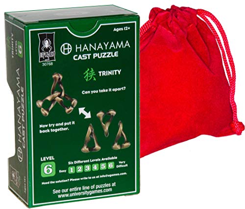 Hanayama News Metal Brain Teaser Puzzle - Level 6 Difficulty With Pouch