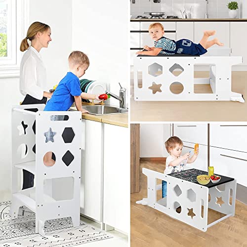 Dripex Toddler Step Stool Kids Kitchen Learning Helper Stool