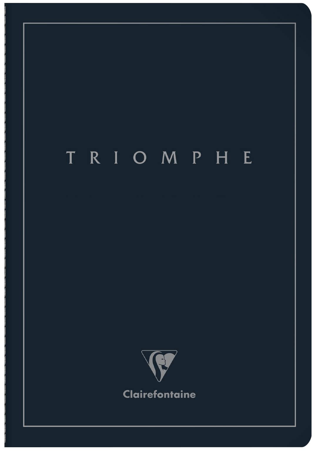 Clairefontaine 37170C Collection Triomphe PLATINUM Deep Blue Sewn Notebook - A4 21x29.7 cm - 96 Plain Pages - 90 g Ivory Paper - Matte Coated Card Cover Silver