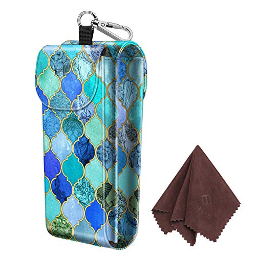 Fintie Double Glasses Case with Carabiner Hook, Portable Vegan Leather