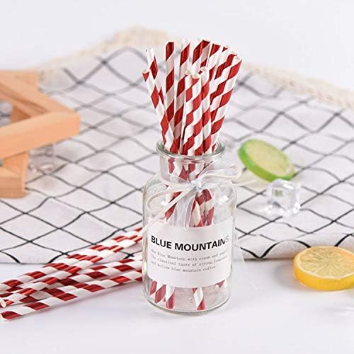 Disposable Red Striped Paper Straws - Image 5