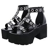 Agodor Women's Goth Platform Sandals Ankle Strap