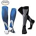 Compression Socks for Men & Women(2 Pairs), BULESK Medical Grade Graduated Recovery Stockings for Nurses, Boost Stamina, Varicose, 20-30 Mmhg Fit for Running, Medical, Flight Travel (Black&Blue)