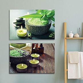 Canvas of Tranquil Spa Bath Salts Canvas Set|16" x 24" x 2 Panels
