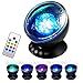 GLIME Remote Control Ocean Wave Projector Night Light 12 LED 7 Colors Built-in Mini Night Music Player Light 45 Degree Adjustable LED Star Lamp Projector Nightlight for Kids Bedrooms Living Room