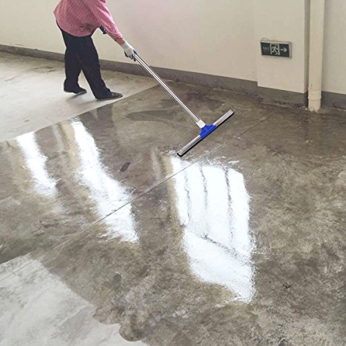 Heavy Duty Floor Squeegee, YCUTE 17.7" Dual EVA Foam Moss, 50.6" Long Handle Perfect for Washing and Drying Tile Glass Marble and Wood Surfaces - Thumbnail 4