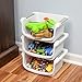 Home-X Stackable Storage Bins with Secured Hold - 3 Pcs Nesting Open Front Stackable Bins - Stackable Organizer Bins for Storing Food, Toys, Household Items, Kitchen, and Bathroom Essentials