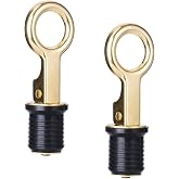Young Marine Snap-Handle Drain Plug, for 1-Inch-Diameter Drains, Locks in Place, Brass Handle, Rubber Plug (2)