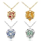 lan27 Harry Potter Slythrin Gryffindor Ravenclaw Hufflepuff School Badge Pendant Necklace Cosplay