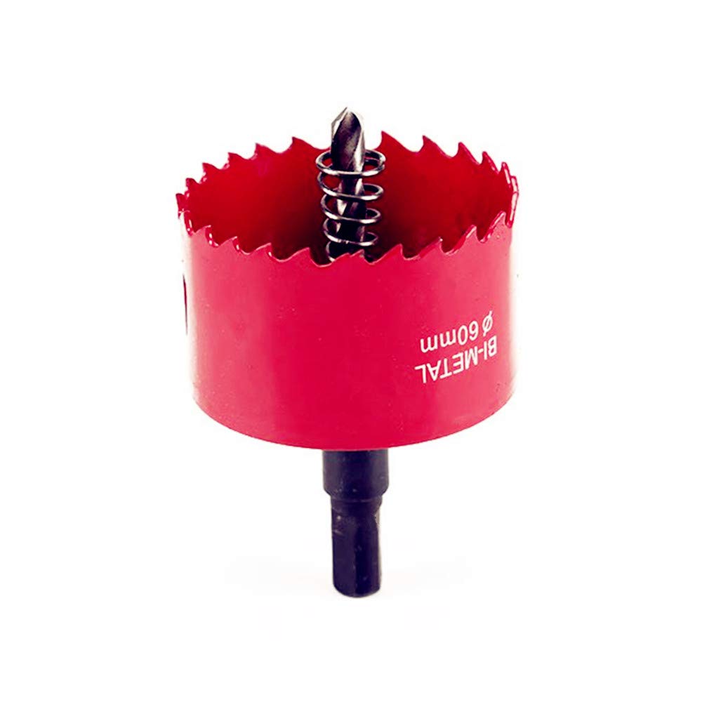 M42 HSS Bi-Metal Hole Saw with Hexagon Adapter and Centring Drill for Wood Iron Sheet Pipe Plastic (60MM)