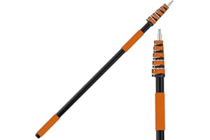 AgiiMan 30FT Reach Telescoping Pole - 5 to 24FT Extension Pole, Portable Aluminum Telescoping Rod with Easy Flip Lock, Paint Roller Extension Poles for Paint Dusting, Window Cleaning