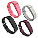 4PCS EPYSN Compatible Fitbit Flex Band,Silicone Replacement Wristband For Fitbit Flex Bracelet Sport Bands with Metal Watch Band Buckle Large/Small Black-Pink-Grey-Purple