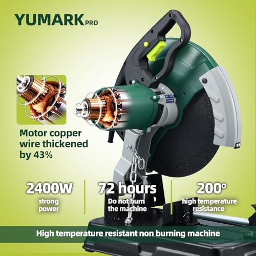 Abrasive Chop Saw, 2400W 3800RPM Steel Cutting Machine, 45° Adjustable Angle Metal photo 11