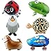 Signstek 6pcs Walking Animal Balloons Birthday Party Decor Children Kids Gift - Including Turtle, Frog, Huntaway, Beatles, Penguin, Car