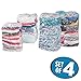 iDesign Vacuum Storage Cube Bags with Resealable Closures for Closets, Drawers - Set of 4, Multiple Sizes