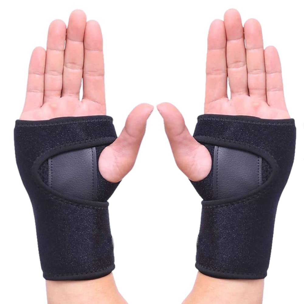HOTANJI Wrist Supports 1 Pair Carpal Tunnel Wrist Splint With Adjustable Wrist Straps, Wrist Support for Gym, Arthritis, Tendonitis, Sprained - Breathable Soft Wrist Brace