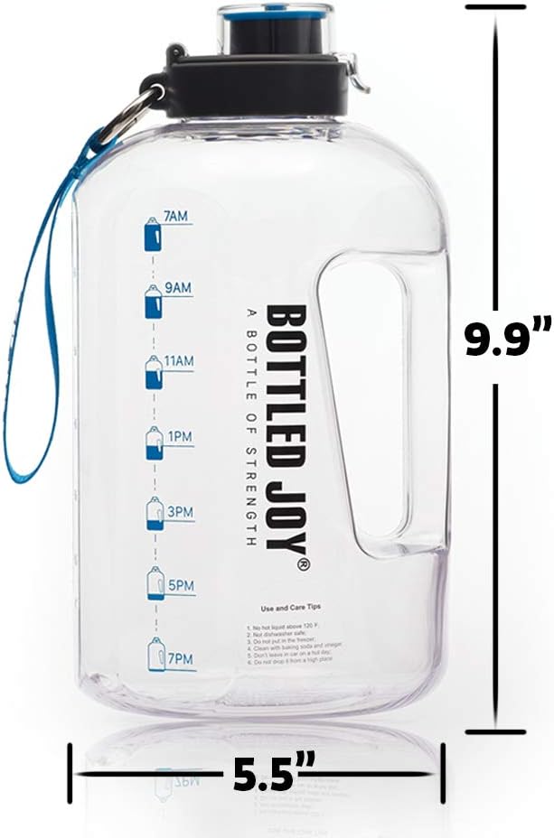 BOTTLED JOY 2.2L Water Bottle, BPA Free 75oz Large Water Bottle Hydration with Motivational Time Marker Reminder Leak-Proof Drinking Big Water Jug for Camping Sports Workouts and Outdoor Activity : Sports & Outdoors