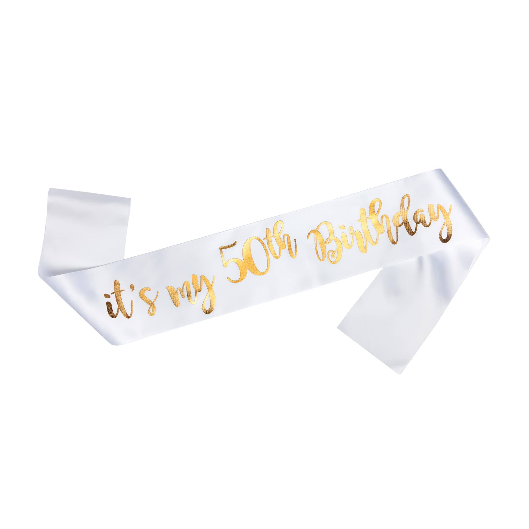 OMISS It's My 50th Birthday - White and Gold Sash - Be The Most Beautiful for Your Birthday (50th) …