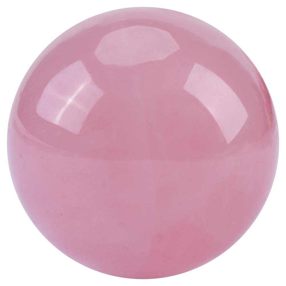 Rose Quartz Crystal Sphere, Akozon 1 pcs Natural Crystal Rose Quartz Stone Sphere Healing Ball for Home Decorative Divination or Feng Shui and Fortune