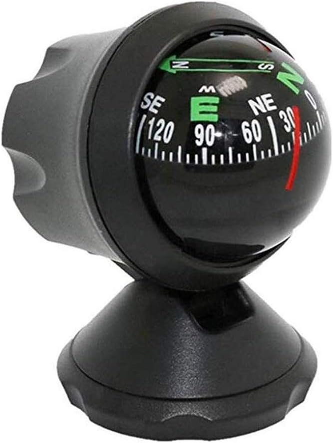 Leah Daly Mini Compass Compact Ball Compass Navigation Ball Boat Car Truck Vehicle Dashboard Adjustable