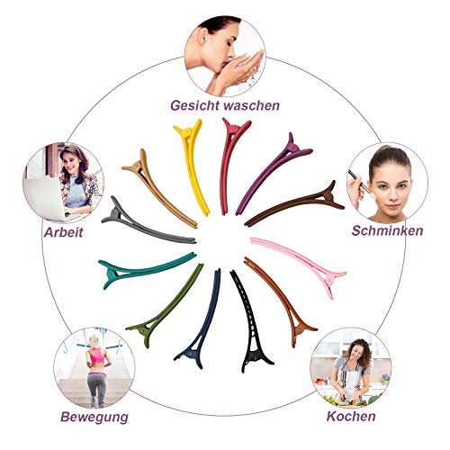 16 Stück Abteilklammern, Friseur Mehrfarbige Haarklammern Haarspange Haarclips für Friseurbedarf, Friseur Haarklammern Combi-Clip Kunststoff für Frauen Mädchen Friseur Styling Salon (7.5cm+11.5cm)