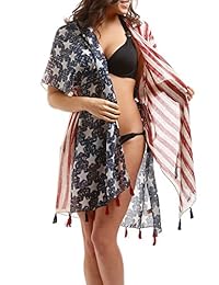 Poncho de verano para dama, diseño de la bandera de Estados Unidos
