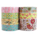 Crafty Rabbit Floral Washi Tape - Set of 7 Rolls - 229 Feet Total - Multicolor