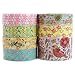 Crafty Rabbit Floral Washi Tape - Set of 7 Rolls - 229 Feet Total - Multicolor