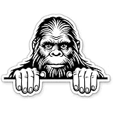 Bigfoot Peeking Sticker - for Water Bottle Phone Car Tumbler Laptop - Sasquatch Decal - Waterproof Vinyl - 3"