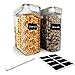 Simple Gourmet Cereal Container, 2 Piece Cereal Storage Containers with Airtight, 4 Side-Locking Lid. BPA Free Plastic Perfect for Food Storage or as a Cereal Dispenser