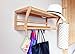 Bath Towel Rack Bar with Bamboo Shelf and Hooks for Bathroom Kitchen By BAMBUROBA