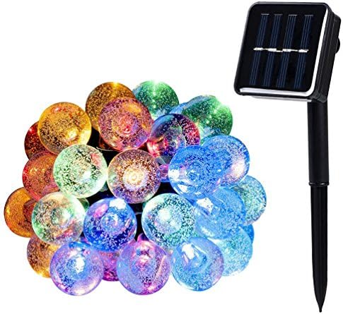 WishWorld Solar String Lights, 21ft 30LEDs Waterproof Fairy Globe Lights Decorative Lighting for Garden, Outdoor, Patio, Lawn and Holiday Decorations(Multi Color)