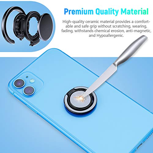 Attom Tech Phone Ring Holder Wireless Charging Compatible Ceramic, 360° Rotation AntiScratch