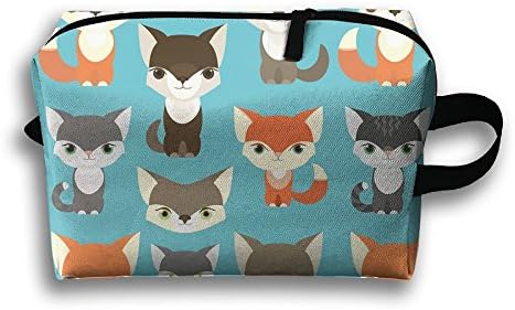 Unique Design Nursery Woodland Fox Receive Bag Hand Cosmetic Bag Makeup Bag Sewing Kit Medicine Bag 600D Plain Oxford Cloth Length 25.5 Width 12.5 Height 16cm.