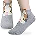 KONY Women's Girls Funny Crew Novelty Socks with Dogs Cats Owls Giraffe Cute Animals Printed Colorful Pattern (Lovely cats with Ear - 5 pairs)