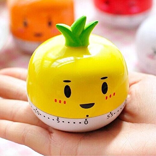 Yiwa Kitchen Vegetable/Fruit Shape Timer Cute Cooking Mechanical Home Decor yellow