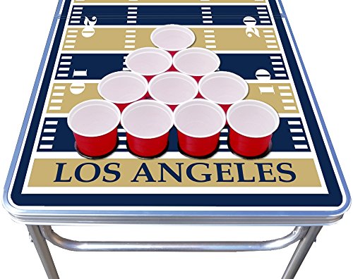 8-Foot Professional Beer Pong Table w/Holes - Los Angeles Football Field Graphic - Thumbnail 3