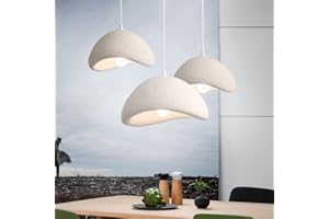 Creative Wabi-Sabi Pendant Light Modern Hanging Light Matt White Nordic Style Cement Hanging Lamp E27 Pendant Lamp for Bedroo
