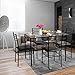 Tangkula Dining Table Set 5 Pieces Home Kitchen Dining Room Tempered Glass Top Table and Chairs Breaksfast Furniture Dinning Table with Chairs, Black