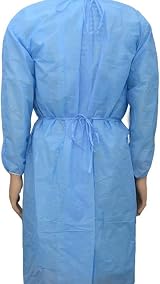 Alloyseed Adult Disposable Isolation Gowns Pack of 10 Blue Protective Long view 5